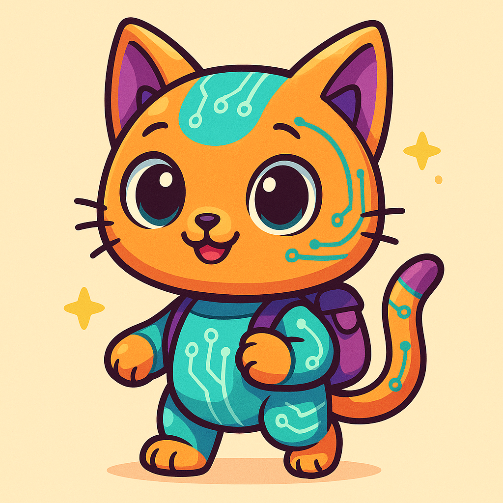 Robot‑cat mascot
